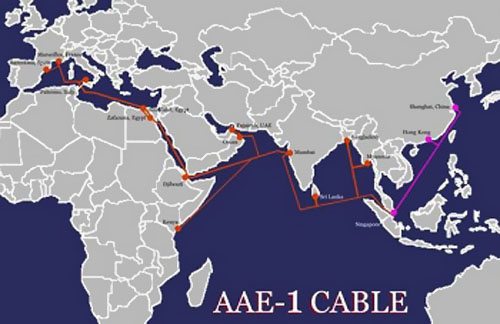 亞非歐-1海底電纜成功登陸法國馬賽